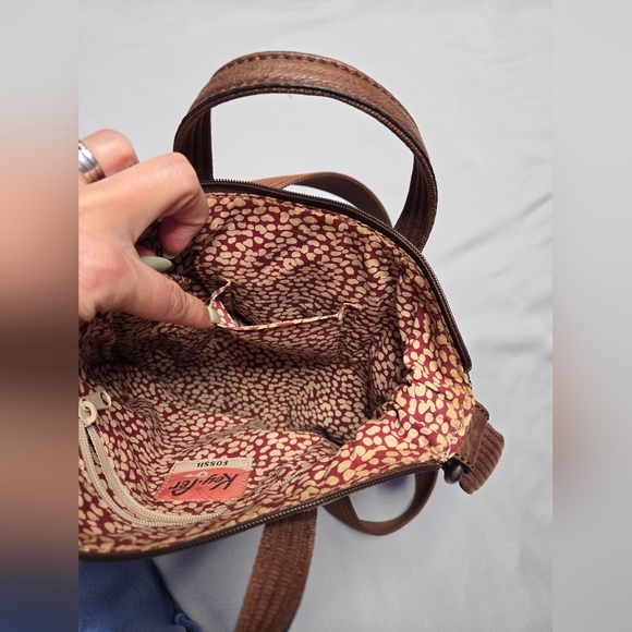 Fossil Key-Per Retro Floral Coated Canvas Crossbody Bag - Picture 8 of 11